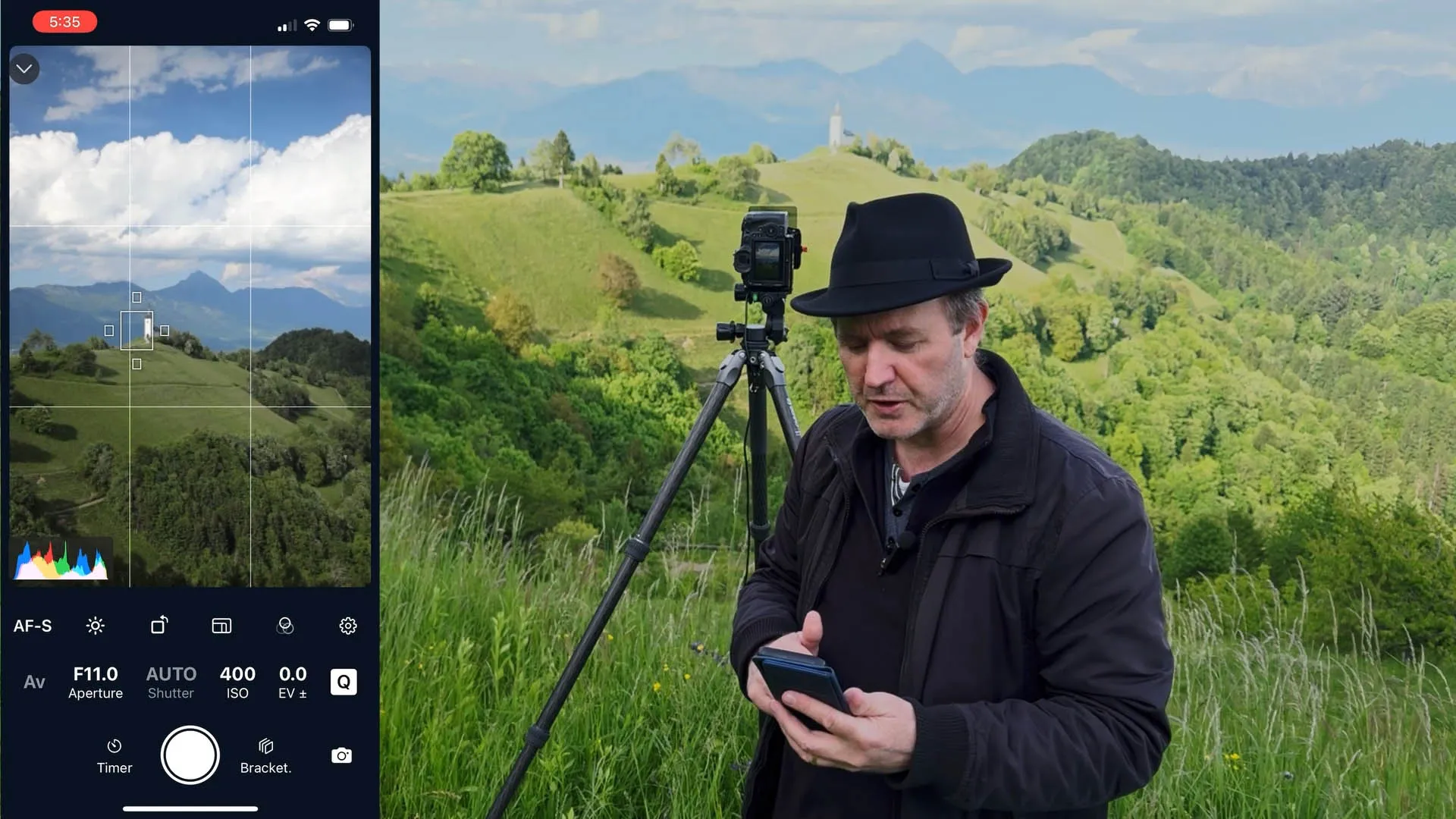 Using the grid overlays as guides for your panoramic sequences