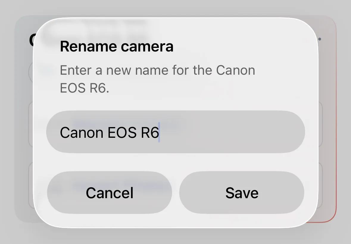 Renaming saved cameras in Shutter